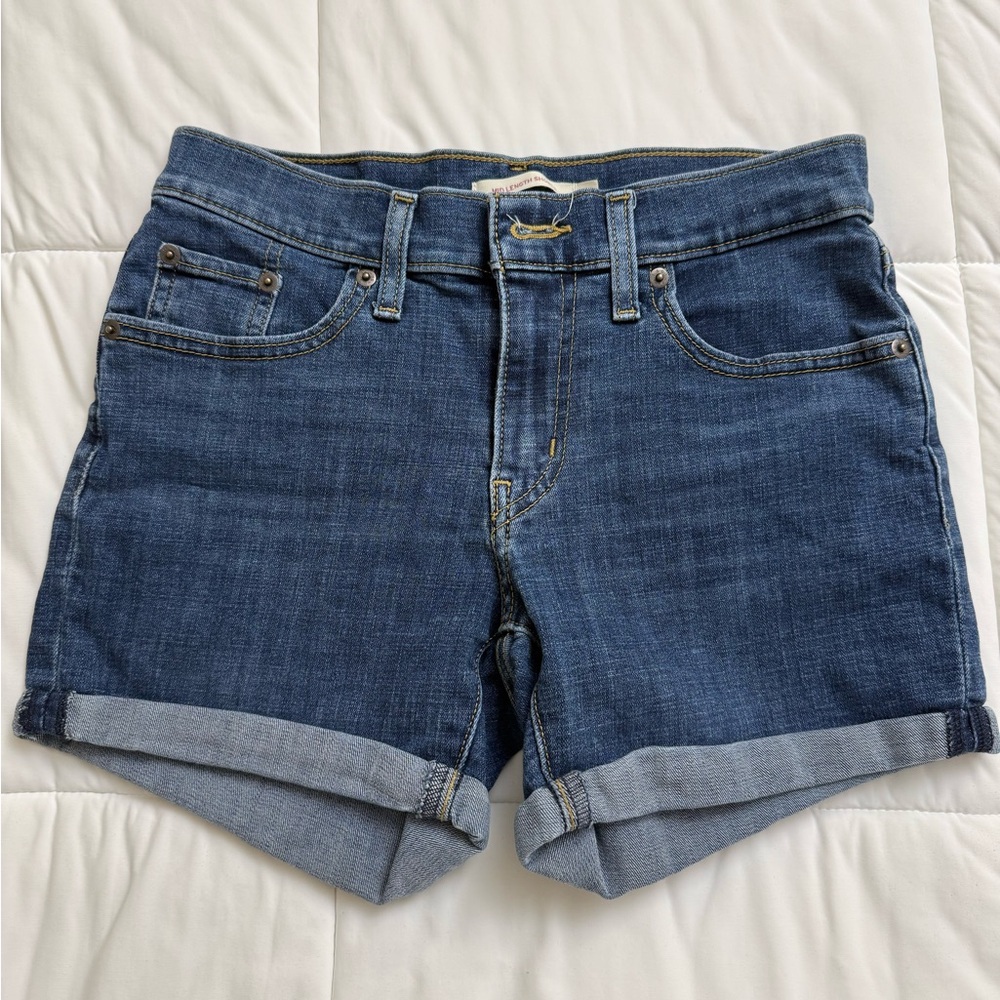 Levi's Mid Length Classic Blue Jean Shorts